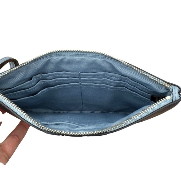 Coach Navy Blue Leather Wristlet - Picture 7 of 13